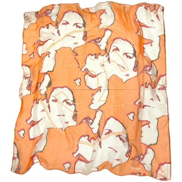 CHANEL Gabrielle CC Logo Silk Scarf |33” x33”| - Picture 1 of 9